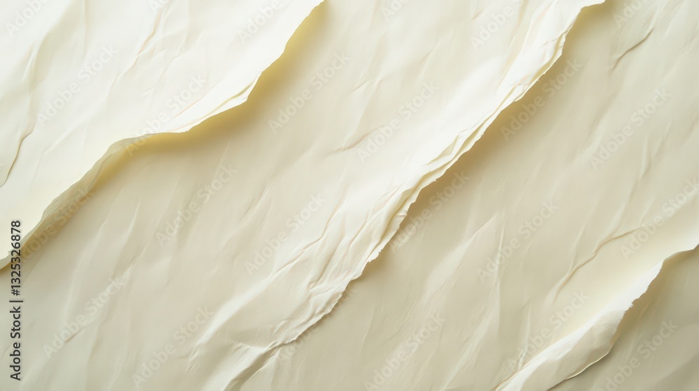 Poster elegant crumpled paper texture with soft shadows and delicate folds