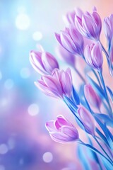 Fototapeta premium Beautiful background template made of Spring flowers.