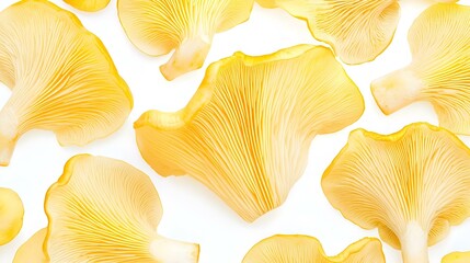 Naklejka premium yellow oyster mushroom on white background