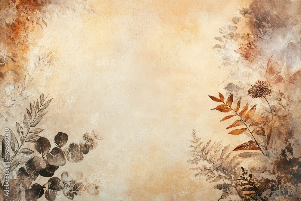 Poster bohemian-inspired background with warm earth tones and organic patterns showcasing natural textures 