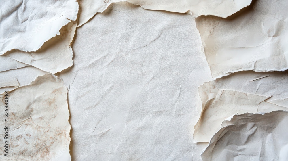 Aufkleber textured arrangement of torn papers creating a unique layered backdrop