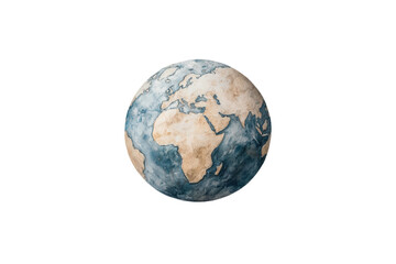 Fototapeta premium A globe showcasing Earth's continents with blue oceans and land masses, emphasizing the world's geographical features.