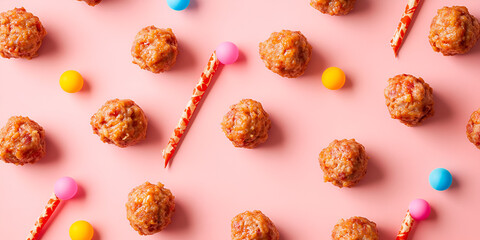 Meatball-Themed Party Hats and Decorations for Celebration