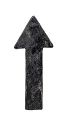 Obraz premium A dark arrow shape pointing upward, suggesting direction or guidance.