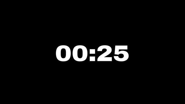 countdown timer thirty seconds animation on transparent background with alpha channel, 30 seconds countdown timer, Countdown video