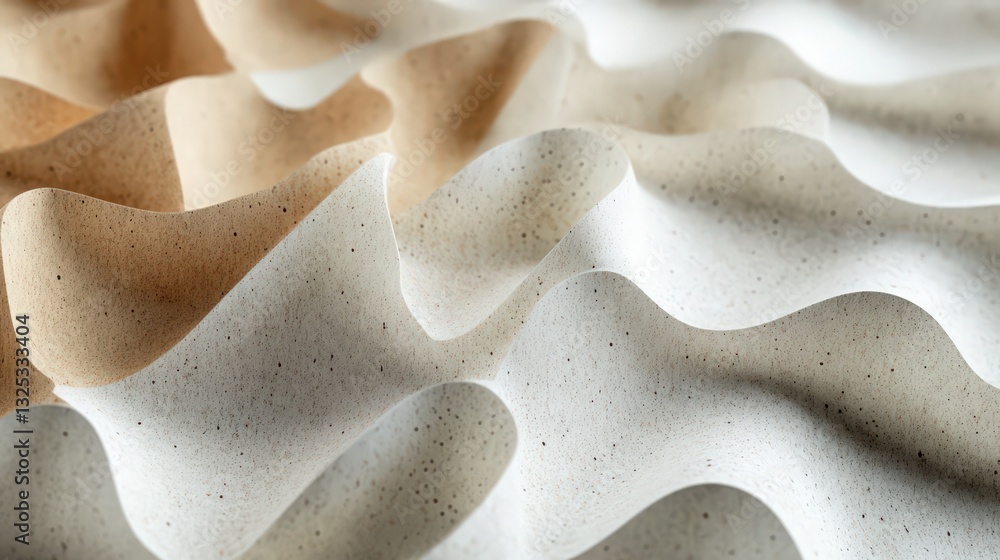Aufkleber abstract beige and white undulating surface with subtle texture background