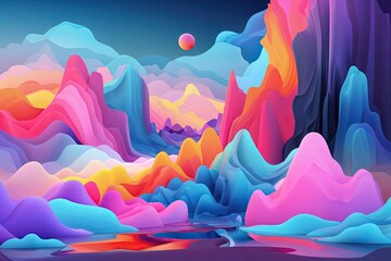 Obraz premium Vibrant Abstract Art with Dreamy Colors and Modern Avant-Garde Styles