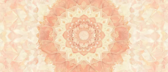 Fototapete Rund Elegant vector pattern featuring radial symmetry and intricate geometric mandala details in pastel tones © niti