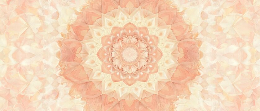 Fototapeta Elegant vector pattern featuring radial symmetry and intricate geometric mandala details in pastel tones