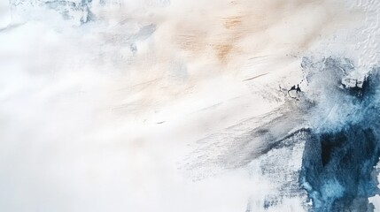 Fluid Abstract Painting with White, Grey, and Blue Hues creating a serene background