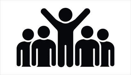 Team Leadership Icon. Success, Motivation, and Group Achievement Vector.