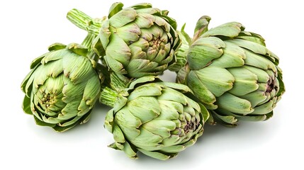 Fototapeta premium Fresh Artichokes isolated on white background