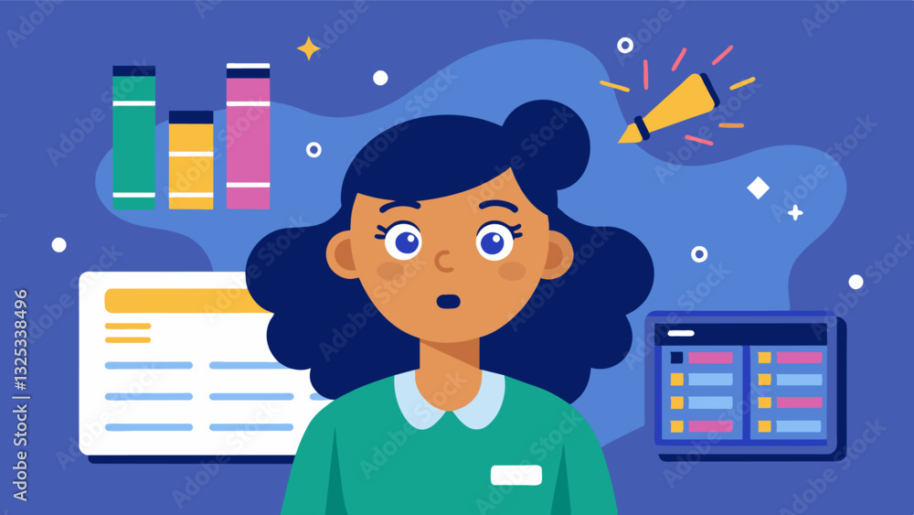 Poster a young girls face lights up with curiosity as she discovers how to use a spreadsheet to organize an