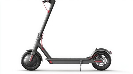 Electric Scooter on White Background for Urban Commuting Promotion - Perfect for Modern Transportation Advertising and Eco-Friendly Lifestyle Campaigns