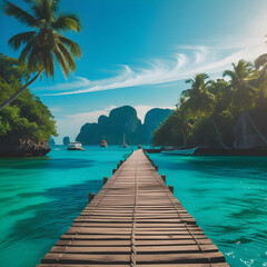 Naklejka premium pier on the sea