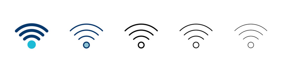 WIFI Icon vector isolated on white background. signal vector icon. Wireless and wifi icon or sign for remote internet access