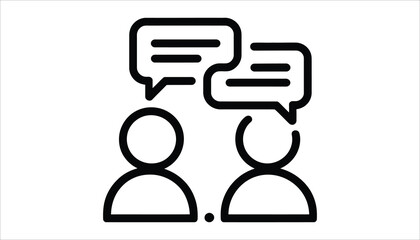 Communication Icon . Conversation Line Art | Chat Symbol.