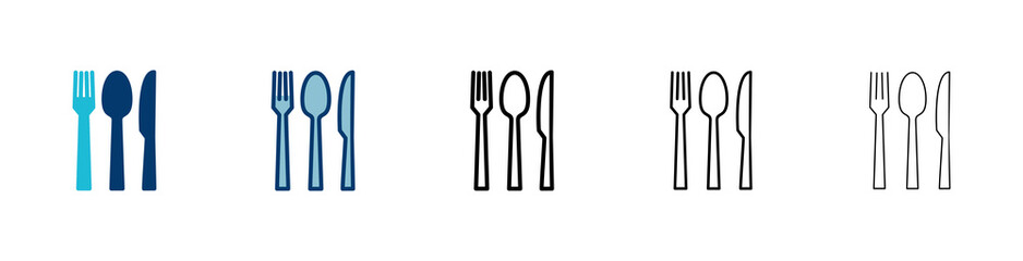 Fork, Spoon, and Knife isolated on white background. Restaurant icon. food icon. Eat. Cutlery icon.