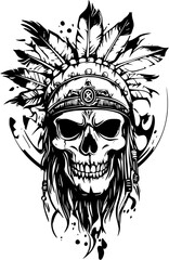 Fototapeta premium skull with tattoo