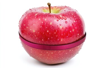 Fresh apple with ribbon