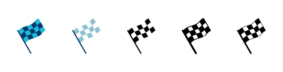 Race flag icon vector isolated on white background. Competition sport flag line vector icon. Racing flag. Start finish flag. Checkered. Start