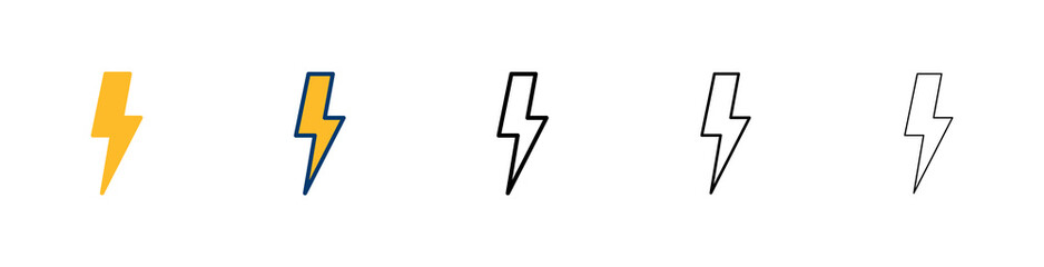 Lightning icon vector isolated on white background. Bolt icon vector. Energy and thunder electric icon