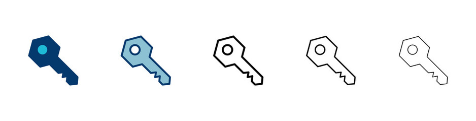 Key icon vector isolated on white background. Key vector icon. Key symbol. security