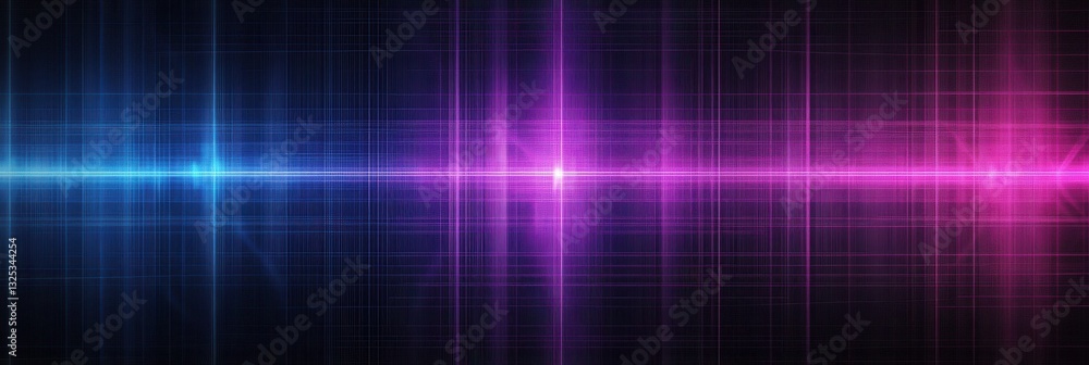 Leinwandbilder abstract digital pattern with glowing neon lines in blue and purple shades creating a modern design 
