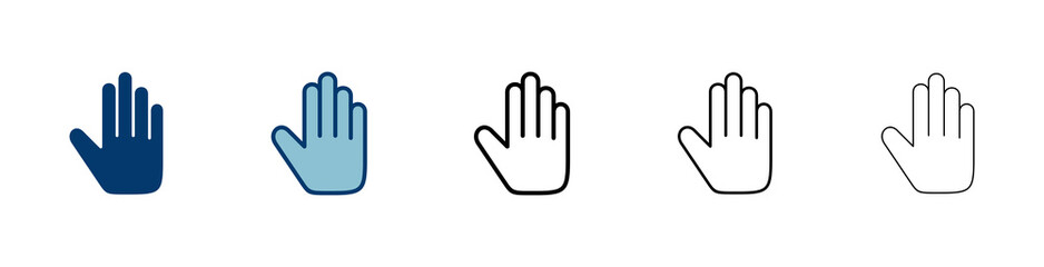 Obraz premium Hand icon vector isolated on white background. Hand gesture. hand stop
