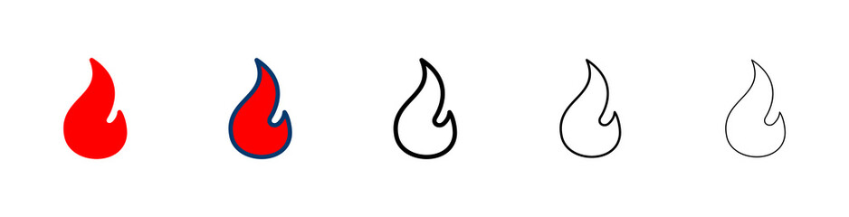 Fire icon vector isolated on white background. Fire flame icon template. Fire flames symbol vector