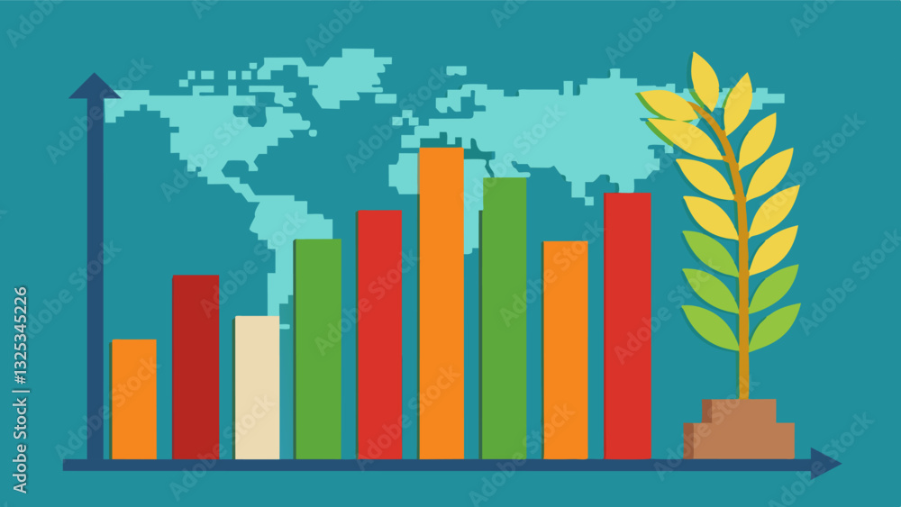 Poster the stacked bar graph demonstrated the varying magnitudes of the decline in crop yields in different