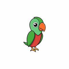 green parrot on white background lovebird