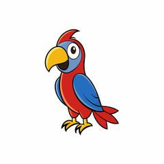 cartoon parrot on a branch macaw