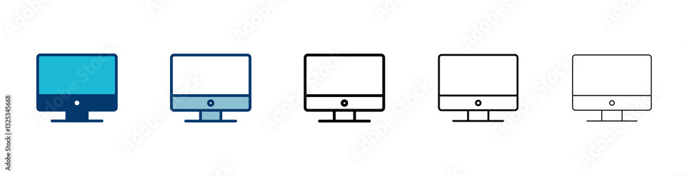 Poster computer icon vector isolated on white background. pc icon vector. computer monitor icon. flat pc sy