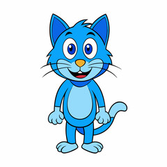 blue cat on white