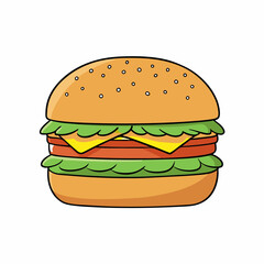 burger isolated on white background