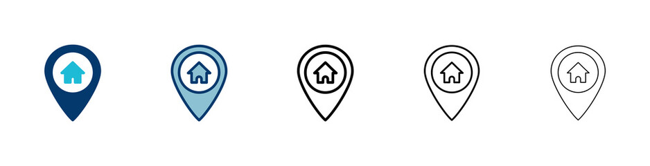 Address symbol icon vector isolated on white background . address icon vector. home location icon