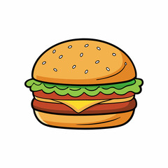burger isolated on white