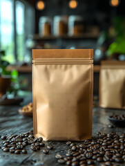3こだわりのコーヒーパッケージのモックアップ　Gererated AI