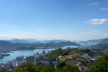 Obraz premium 【尾道】高台から眺める尾道水道と市街地