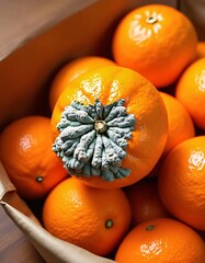 Moly Clementines, oranges Mandarin in a rustic paper bag