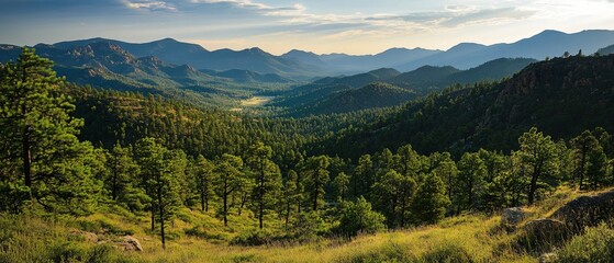 Breathtaking Pine Hills Mountains Landscape Photo for Nature Enthusiasts
