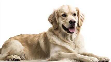 Golden retriever relaxing at home pet photography indoor setting friendly companion