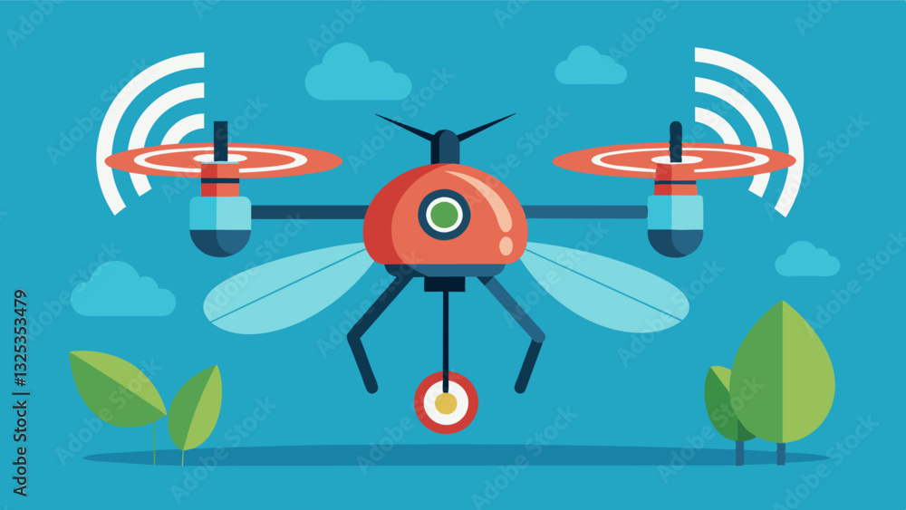 Poster using advanced technology a drone accurately detects and targets areas of pest infestation minimizin