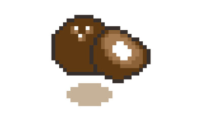 Fototapeta premium coconut pixel art icon