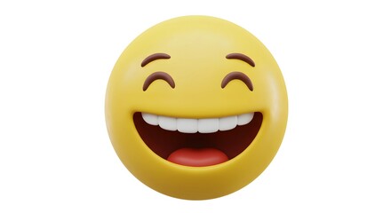 Fototapeta premium Laugh Smile Emoji Funny LOL Cartoon Face Comment Reaction