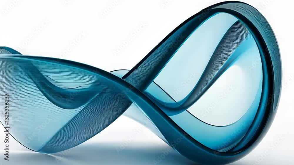 Poster dynamic sinuous blue wave form transformation in motion