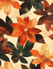Elegant Brown Floral Template Motif Pattern for Creative Projects