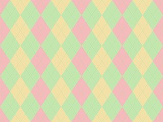 Delightful pastel argyle pattern background.  Perfect for spring designs, websites, presentations, or branding projects.  Soft colors create a cheerful and sophisticated aesthetic.