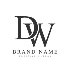 DW trendy logotype template. Initial letter d and w classic font style. Creative logo for company name or identity.